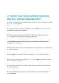 US HISTORY 1302 FINAL EXAM WITH QUESTION&NewLine;AND WELL VERIFIED ANSWERS 2026&excl;&excl;&excl;