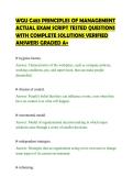 WGU C483 PRINCIPLES OF MANAGEMENT&NewLine;ACTUAL EXAM SCRIPT TESTED QUESTIONS&NewLine;WITH COMPLETE SOLUTIONS VERIFIED&NewLine;ANSWERS GRADED A&plus;&NewLine;