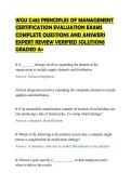 WGU C483 PRINCIPLES OF MANAGEMENT&NewLine;CERTIFICATION EVALUATION EXAMS&NewLine;COMPLETE QUESTIONS AND ANSWERS&NewLine;EXPERT REVIEW VERIFIED SOLUTIONS&NewLine;GRADED A&plus;