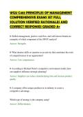 WGU C483 PRINCIPLES OF MANAGEMENT&NewLine;COMPREHENSIVE EXAMS SET FULL&NewLine;SOLUTION VERIFIED RATIONALES AND&NewLine;CORRECT RESPONSES GRADED A&plus;&NewLine;