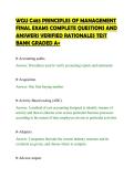 WGU C483 PRINCIPLES OF MANAGEMENT&NewLine;FINAL EXAMS COMPLETE QUESTIONS AND&NewLine;ANSWERS VERIFIED RATIONALES TEST&NewLine;BANK GRADED A&plus;