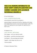 WGU C790 NURSING INFORMATICS OA&NewLine;EXAM SCRIPT COMPLETE QUESTIONS AND&NewLine;CORRECT ANSWERS WITH ACCURATE&NewLine;RATIONALES GRADED A&plus;