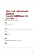 NFPA 10 Portable Fire Extinguishers Test Questions and Answers Fall 2026-2027 Update 100 Correct Latest &lpar;Graded A&rpar;