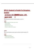 NFPA 10 Standards for Portable Fire Extinguishers Questions and Answers Fall 2026-2027 Update 100 Correct Latest &lpar;GradedꢀA&rpar;