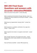 BIO 205 Final Exam Questions and answers with accurate rationales &lpar;PASSED&rpar;&period;