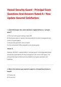 Hawaii Security Guard - Principal Exam Questions And Answers Rated A&plus; New Update Assured Satisfaction