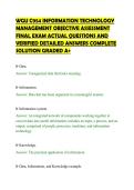 WGU C954 INFORMATION TECHNOLOGY&NewLine;MANAGEMENT OBJECTIVE ASSESSMENT&NewLine;FINAL EXAM ACTUAL QUESTIONS AND&NewLine;VERIFIED DETAILED ANSWERS COMPLETE&NewLine;SOLUTION GRADED A&plus;