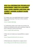 WGU C954 INFORMATION TECHNOLOGY&NewLine;MANAGEMENT OBJECTIVE ASSESSMENT&NewLine;FINAL PAPER VERIFIED QUESTIONS AND&NewLine;CORRECT ANSWERS ALREADY PASSED&NewLine;GRADED A&plus;
