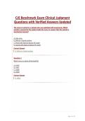 CJE Benchmark Exam Clinical Judgment Questions with Verified Answers Updated