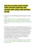 WGU D169 OA FINAL EXAM CLOSING&NewLine;SCRIPT UPDATED QUESTIONS AND&NewLine;ANSWERS VIEW AHEAD PREP MATERIAL&NewLine;SOLVED&NewLine;