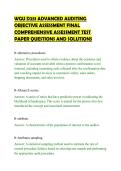WGU D251 ADVANCED AUDITING&NewLine;OBJECTIVE ASSESSMENT FINAL&NewLine;COMPREHENSIVE ASSESSMENT TEST&NewLine;PAPER QUESTIONS AND SOLUTIONS&NewLine;