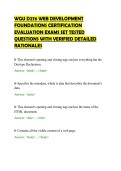 WGU D276 WEB DEVELOPMENT&NewLine;FOUNDATIONS CERTIFICATION&NewLine;EVALUATION EXAMS SET TESTED&NewLine;QUESTIONS WITH VERIFIED DETAILED&NewLine;RATIONALES&NewLine;