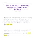 IMSA WORK ZONE SAFETY EXAM&vert;&NewLine;COMPLETE EXAM SET WITH&NewLine;ANSWERS
