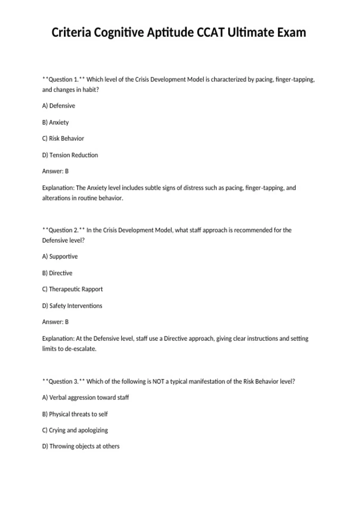 Criteria Cognitive Aptitude CCAT Ultimate Exam - Computers - Stuvia US