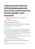 Certified Supply Chain Professional &NewLine;&lpar;CSCP&rpar; Examination Questions And &NewLine;Correct Answers &lpar;Verified Answers&rpar; Plus &NewLine;Rationales 2026 Q&A &vert; Instant &NewLine;Download Pdf