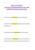 NUR 210 EXAM 1&NewLine;&lpar;GALEN&rpar;&vert;COMPREHENSIVE Q&A FOR&NewLine;CERTIFICATION SUCCESS 2026&NewLine;