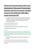 Chartered Financial Analyst &lpar;CFA&rpar; Level I &NewLine;Examination Professional Practice Exam &NewLine;Questions And Correct Answers &lpar;Verified &NewLine;Answers&rpar; Plus Rationales 2026 Q&A &vert; &NewLine;Instant Download Pdf 