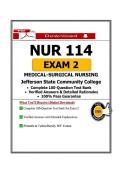 NUR 114 Exam 2 &ndash; Medical-Surgical Nursing&colon; Complete 100-Q Test Bank with NGN Case Scenarios & Rationales &vert; Jefferson State Community College