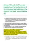 Colorado ICC Residential Mechanical &NewLine;Inspector Exam Practice Questions And &NewLine;Correct Answers &lpar;Verified Answers&rpar; Plus &NewLine;Rationale 2026 Q&A&vert; Instant Download &NewLine;Pdf 
