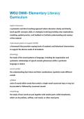 WGU D668- Elementary Literacy &NewLine;Curriculum &vert; Questions and Answers &vert; 2026 Update &vert; 100&percnt; Correct&period;