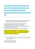 Colorado ICC Building Plans Examiner &NewLine;Exam Practice Questions And Correct &NewLine;Answers &lpar;Verified Answers&rpar; Plus &NewLine;Rationale 2026 Q&A&vert; Instant Download &NewLine;Pdf