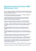 Elementary Literacy Curriculum- D668 WGU &lpar;Lesson 1 & 2&rpar; Questions And Answers Rated A&plus; New Update Assured Satisfaction