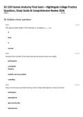 SCI 220 Human Anatomy Final Exam &ndash; Nightingale College Practice Questions&comma; Study Guide & Comprehensive Review 2026