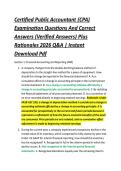 Certified Public Accountant &lpar;CPA&rpar; &NewLine;Examination Questions And Correct &NewLine;Answers &lpar;Verified Answers&rpar; Plus &NewLine;Rationales 2026 Q&A &vert; Instant &NewLine;Download Pdf 