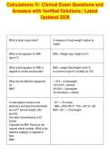 Calculations IV&colon; Clinical Exam Questions and&NewLine;Answers with Verified Solutions &vert; Latest&NewLine;Updated 2026