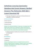 Esthetician Licensing Examination &NewLine;Questions And Correct Answers &lpar;Verified &NewLine;Answers&rpar; Plus Rationales 2026 Q&A &vert; &NewLine;Instant Download Pdf 