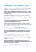 WGU Early Literacy Methods - D669 Questions And Answers With Verified Study Solutions Rated A&plus;