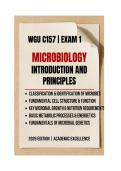 WGU C157 Microbiology Exam 1 &vert; Questions & Verified Answers &vert; 2026 Edition &vert; Western Governors University