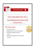 ATLS 10th Edition Post Test 3 Questions and Verified Answers &lpar;2026 &sol; 2027&rpar; 100&percnt; Guarantee Pass&NewLine;
