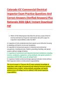 Colorado ICC Commercial Electrical &NewLine;Inspector Exam Practice Questions And &NewLine;Correct Answers &lpar;Verified Answers&rpar; Plus &NewLine;Rationale 2026 Q&A&vert; Instant Download &NewLine;Pdf