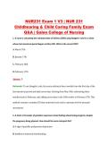 NUR231 Exam 1 V1&ndash;V3 &vert; Childbearing & Child Caring Family &vert; Galen College of Nursing &vert; Q&A with Rationale &lpar;NUR 231 Exam 1&rpar;