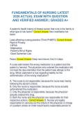 FUNDAMENTALS OF NURSING LATEST 2026 ACTUAL EXAM WITH QUESTION AND VERIFIED ANSWER &vert; GRADED A&plus;
