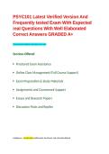 PSYC101 Latest Verified Version And Frequently tested Exam With Expected real Questions With Well Elaborated Correct Answers GRADED A&plus;&period;