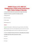 NUR231 Exam 4 V2 &vert; NUR 231 &NewLine;Childbearing & Child Caring Family Exam &NewLine;Q&A &vert; Galen College of Nursing