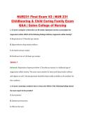 NUR231 Final Exam V2 &vert; NUR 231 &NewLine;Childbearing & Child Caring Family Exam &NewLine;Q&A &vert; Galen College of Nursing