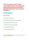 PSYC 101 EXAM 1 STUDY GUIDE Latest Verified Version And Frequently tested With Expected real Questions With Well Elaborated Correct Answers GRADED A&plus;&period;