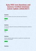 Kata WKF test Questions and&NewLine;Answers Verified Solutions&NewLine;Latest Update &lpar;2026&sol;2027&rpar;