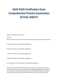 ASAP PACE Certification Exam&NewLine;Comprehensive Practice Examination&NewLine;ACTUAL 2026&excl;&excl;&excl;&excl;