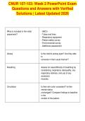 CNUR 107-153&colon; Week 2 PowerPoint Exam&NewLine;Questions and Answers with Verified&NewLine;Solutions &vert; Latest Updated 2026&NewLine;