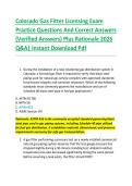 Colorado Gas Fitter Licensing Exam &NewLine;Practice Questions And Correct Answers &NewLine;&lpar;Verified Answers&rpar; Plus Rationale 2026 &NewLine;Q&A&vert; Instant Download Pdf 