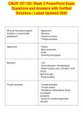 CNUR 107-153&colon; Week 3 PowerPoint Exam&NewLine;Questions and Answers with Verified&NewLine;Solutions &vert; Latest Updated 2026