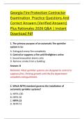 Georgia Fire Protection Contractor &NewLine;Examination  Practice Questions And &NewLine;Correct Answers &lpar;Verified Answers&rpar; &NewLine;Plus Rationales 2026 Q&A &vert; Instant &NewLine;Download Pdf 
