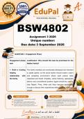 BSW4802 Assignment 3 &lpar;COMPLETE ANSWERS&rpar; 2026 - DUE August 2026