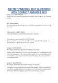 AMT MLT Practice Test Questions with Correct Answers 2025 &vert; Medical Laboratory Technician Exam Prep & Complete Study Guide