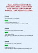 World Karate Federation Kata&NewLine;Competition Rules Overview Exam&NewLine;Questions and Answers Verified&NewLine;Solutions Latest Update &lpar;2026&sol;2027&rpar;
