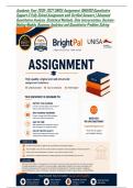 Academic Year 2026&ndash;2027 UNISA Assignment&colon; QMI5100 Quantitative Support 5 Fully Solved Assignment with Verified Answers &vert; Advanced Quantitative Analysis&comma; Statistical Methods&comma; Data Interpretation&comma; Decision-Making Models&comma; Business Analytics and Quantitative 